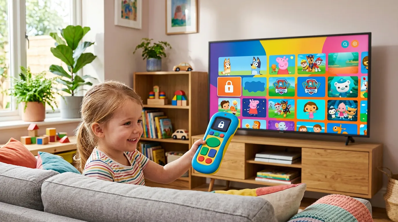 IPTV parental controls UK – locked channel screen with kids-safe content